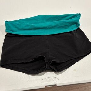 Aerie Black Shorts with Teal Waistband